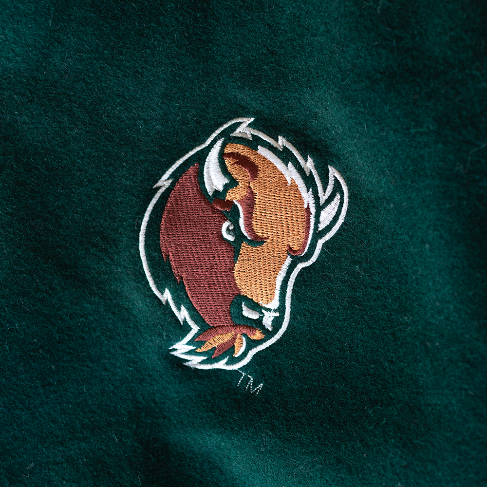 Vintage Marshall University Football Faux Leather Bomber Jacket (S/M)