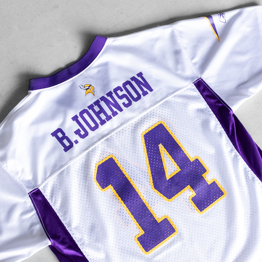 Vintage NFL Minnesota Vikings Brad Johnson #14 Youth Football Jersey (XL)