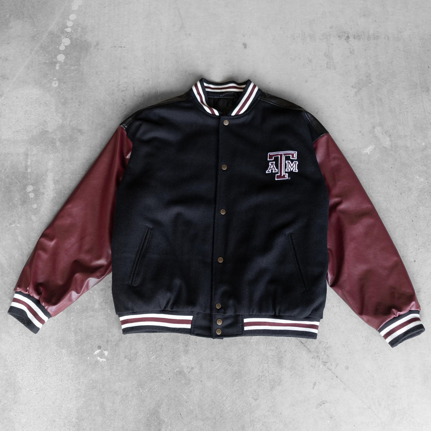 Vintage Texas A&M University Faux Leather Jacket (L)