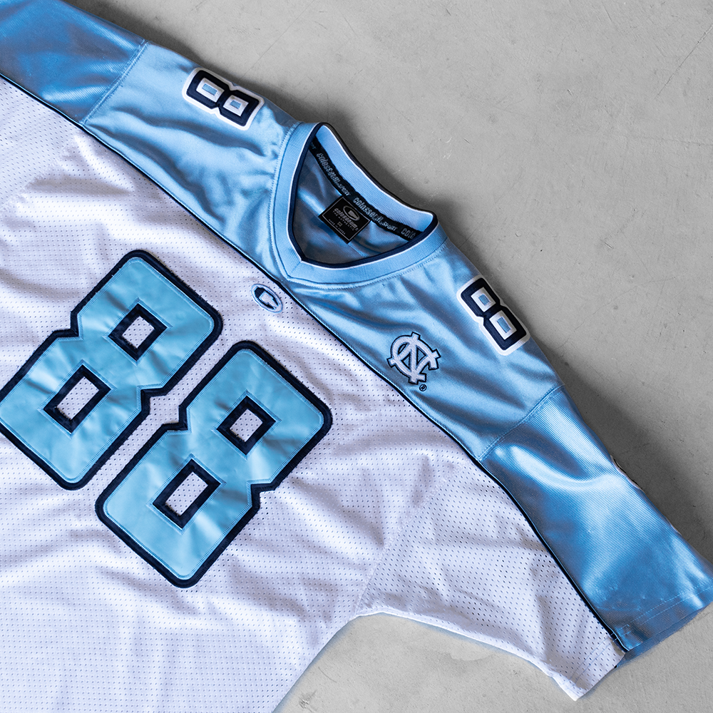 Vintage UNC #88 White/Baby Blue Football Jersey