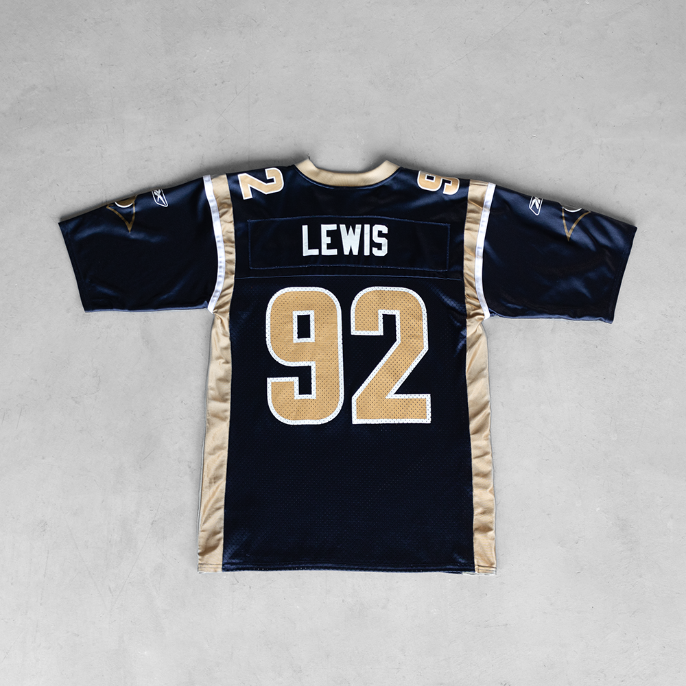 Vintage NFL St. Louis Rams Damione Lewis #92 Football Jersey (M)