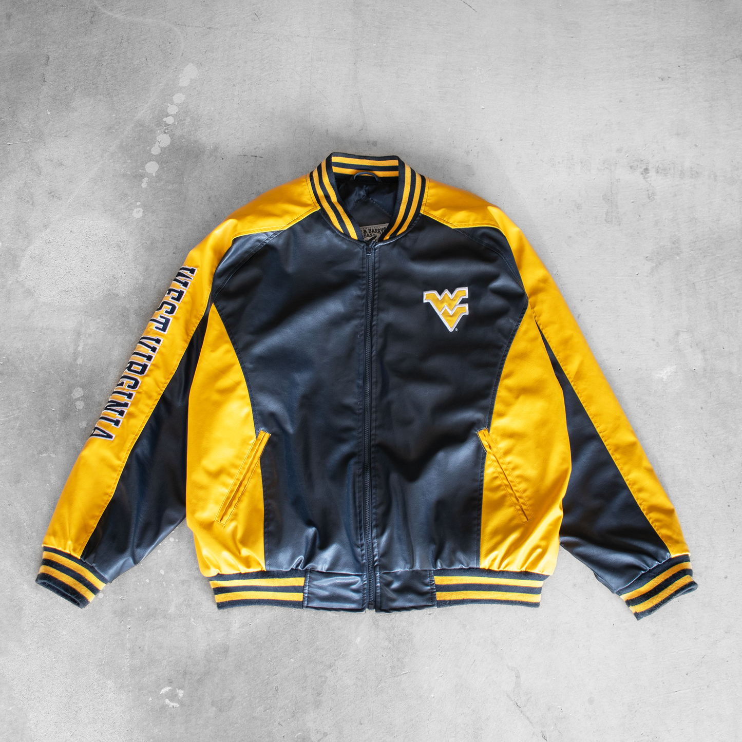Vintage West Virginia University Faux Leather Jacket (XL)
