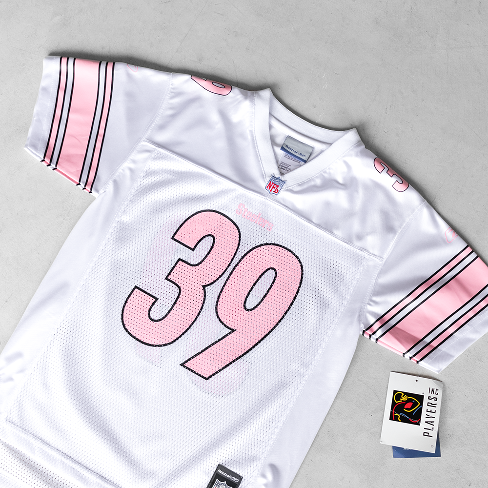 Vintage NFL Pittsburg Steelers Willie Parker #39 Pink Youth Football Jersey (L)