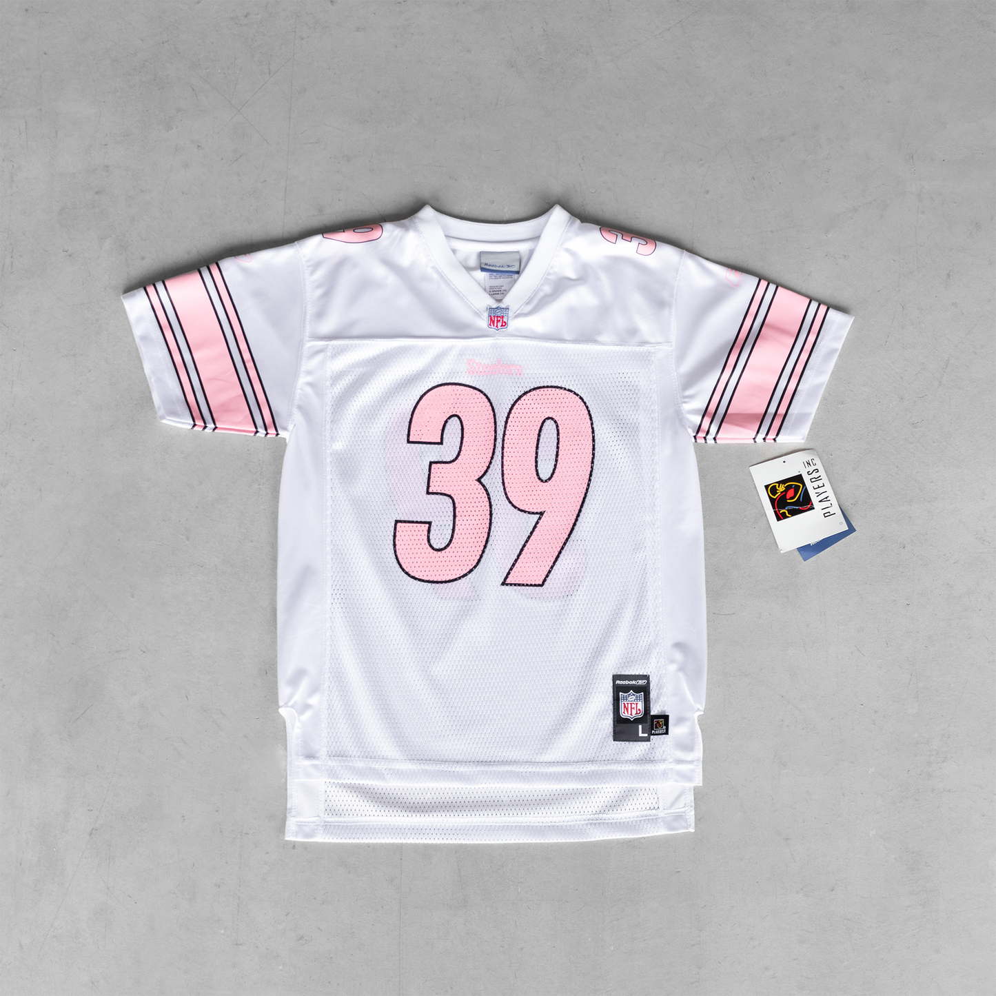 Vintage NFL Pittsburg Steelers Willie Parker #39 Pink Youth Football Jersey (L)