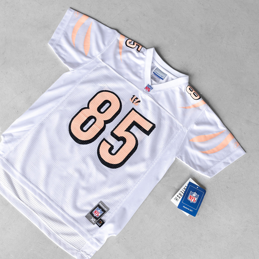 Vintage NFL Cincinnati Tigers Chad Johnson #85 Peach Youth Football Jersey (XL)