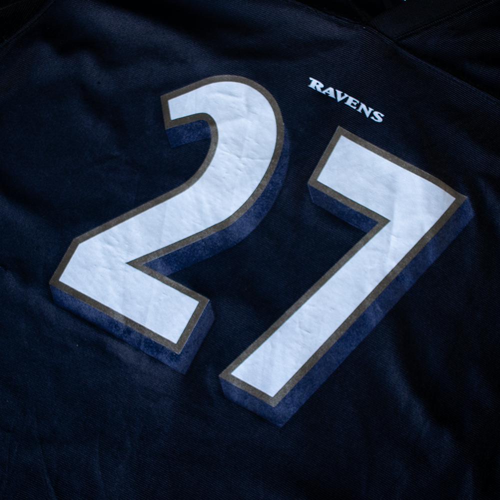 Vintage NFL Baltimore Rams #27 Rice Youth Football Jersey (XL)