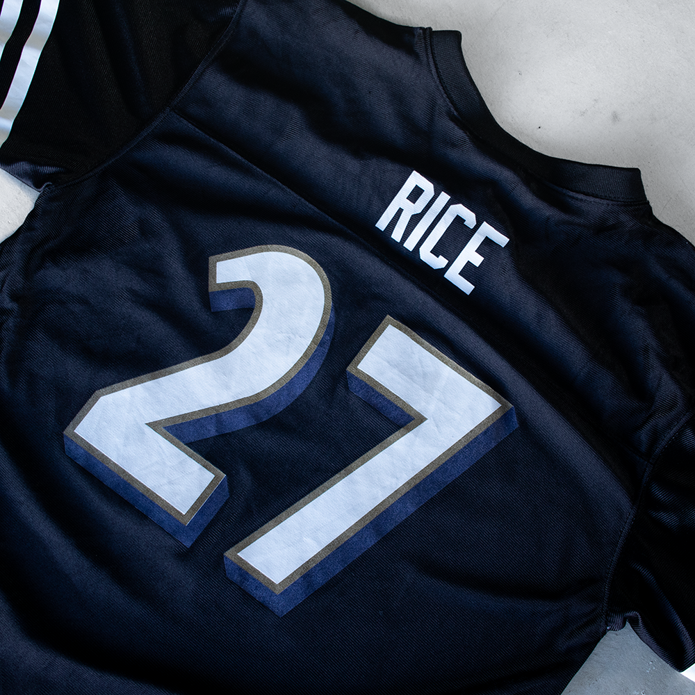 Vintage NFL Baltimore Rams #27 Rice Youth Football Jersey (XL)