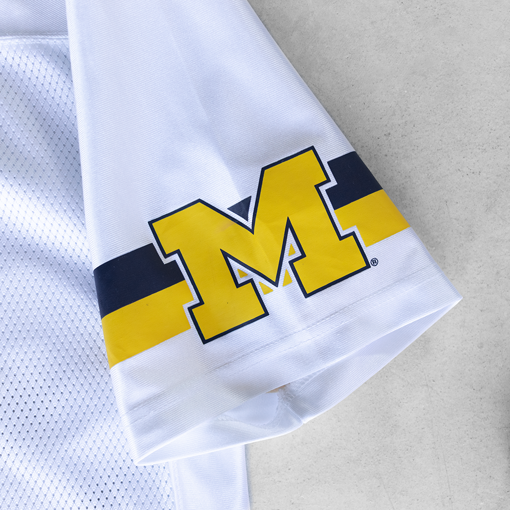 Vintage Michigan Wolverines #1 White Football Jersey (L)