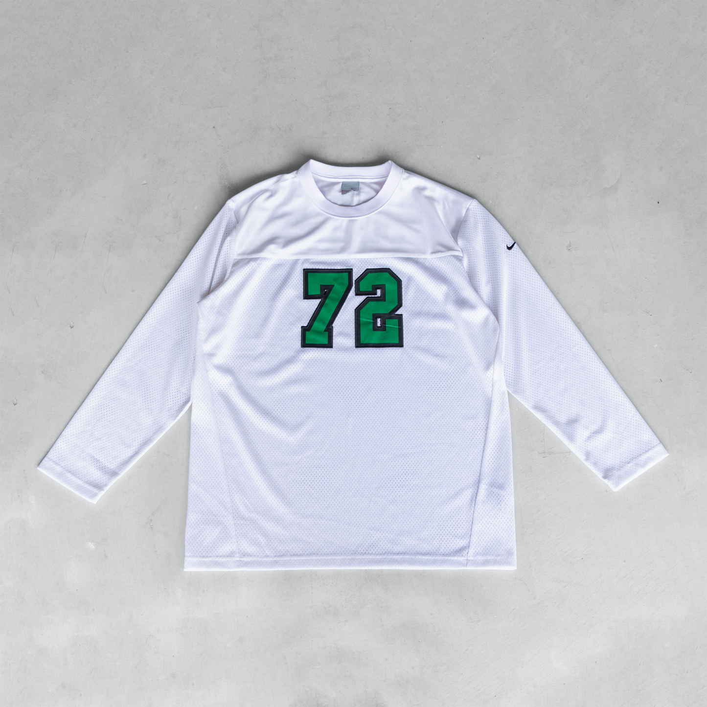 Vintage Nike #72 Long Sleeve White Football Style Jersey (M)