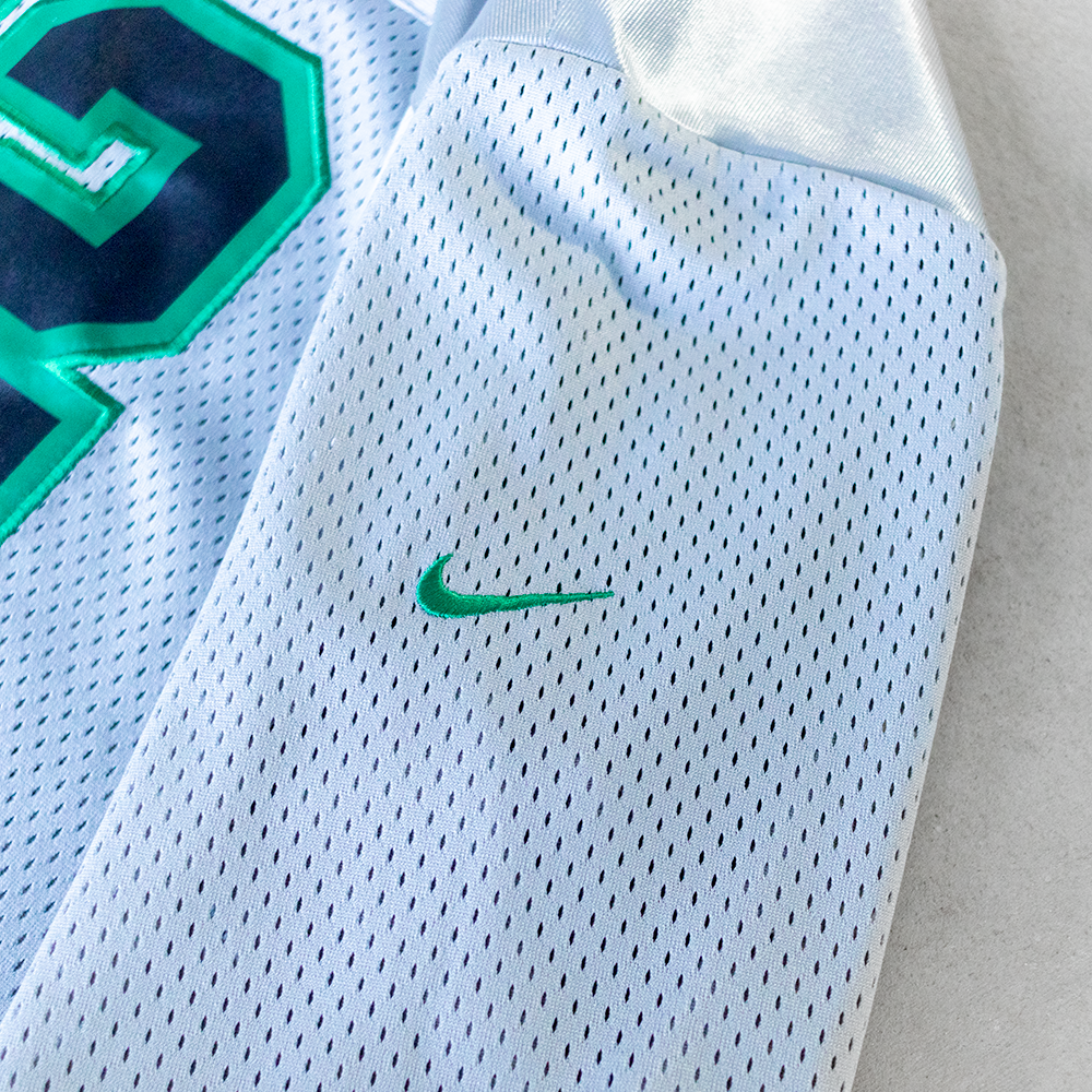 Vintage Nike #72 Long Sleeve Silver Football Style Jersey (M)