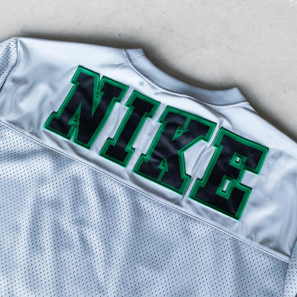 Vintage Nike #72 Long Sleeve Silver Football Style Jersey (M)