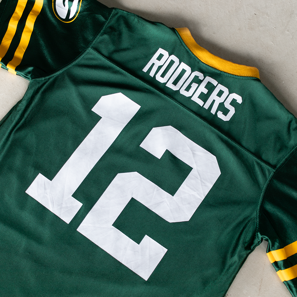 Vintage NFL Green Bay Packers Aaron Rodgers #12 Youth Football Jersey (L)