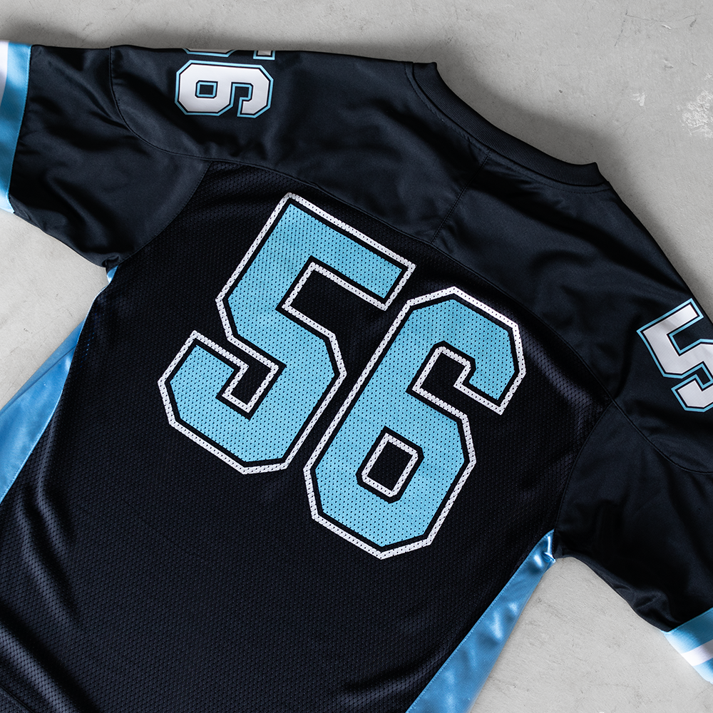 Vintage Reebok Mesh Black/Blue #56 Football Style Jersey