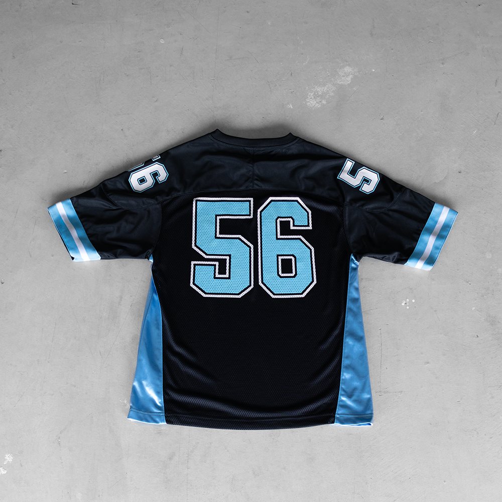 Vintage Reebok Mesh Black/Blue #56 Football Style Jersey