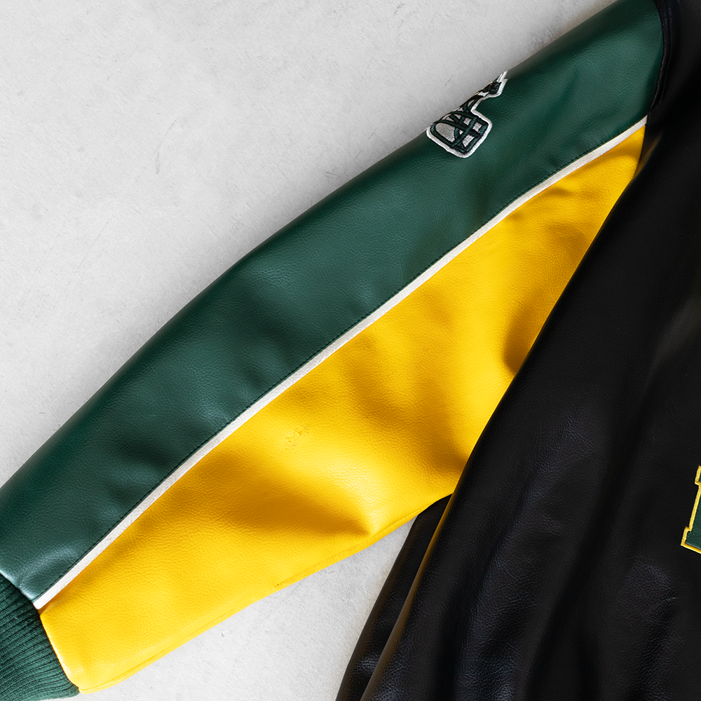 Vintage NFL Green Bay Packers Faux Leather Jacket (L)