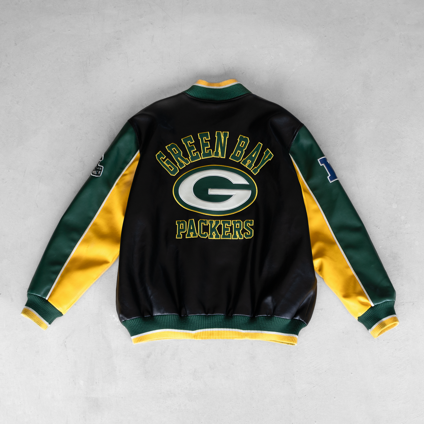 Vintage NFL Green Bay Packers Faux Leather Jacket (L)