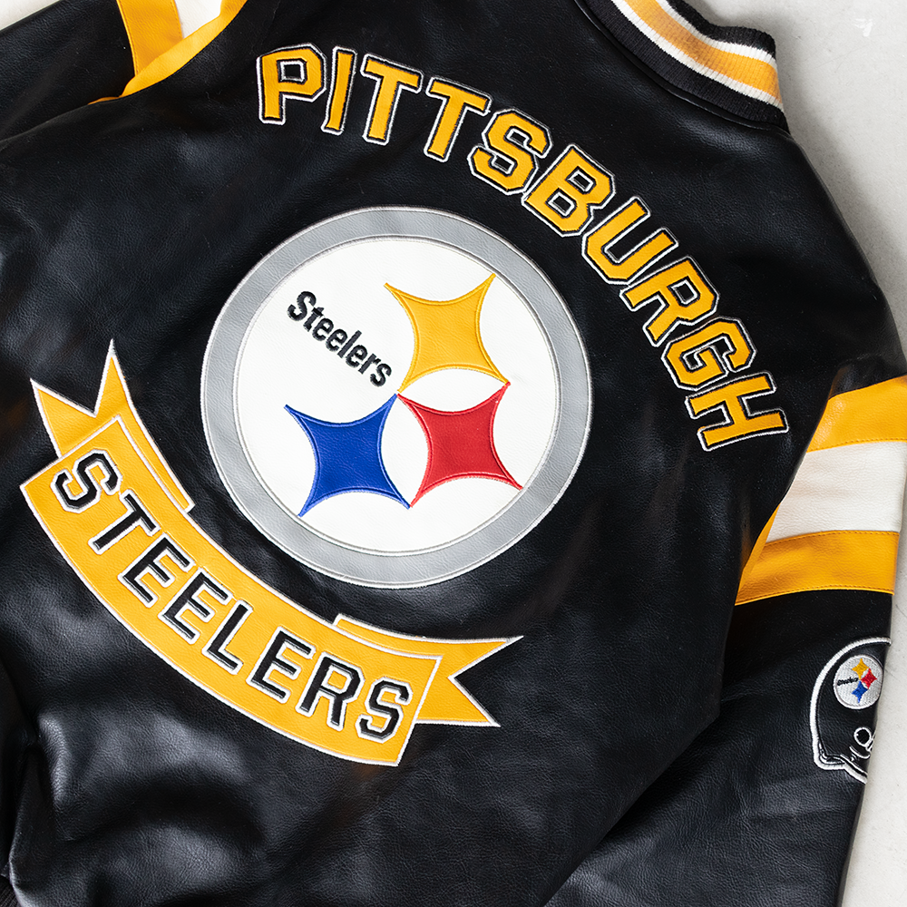 Vintage NFL Pittsburg Steelers Faux Leather Jacket (L)