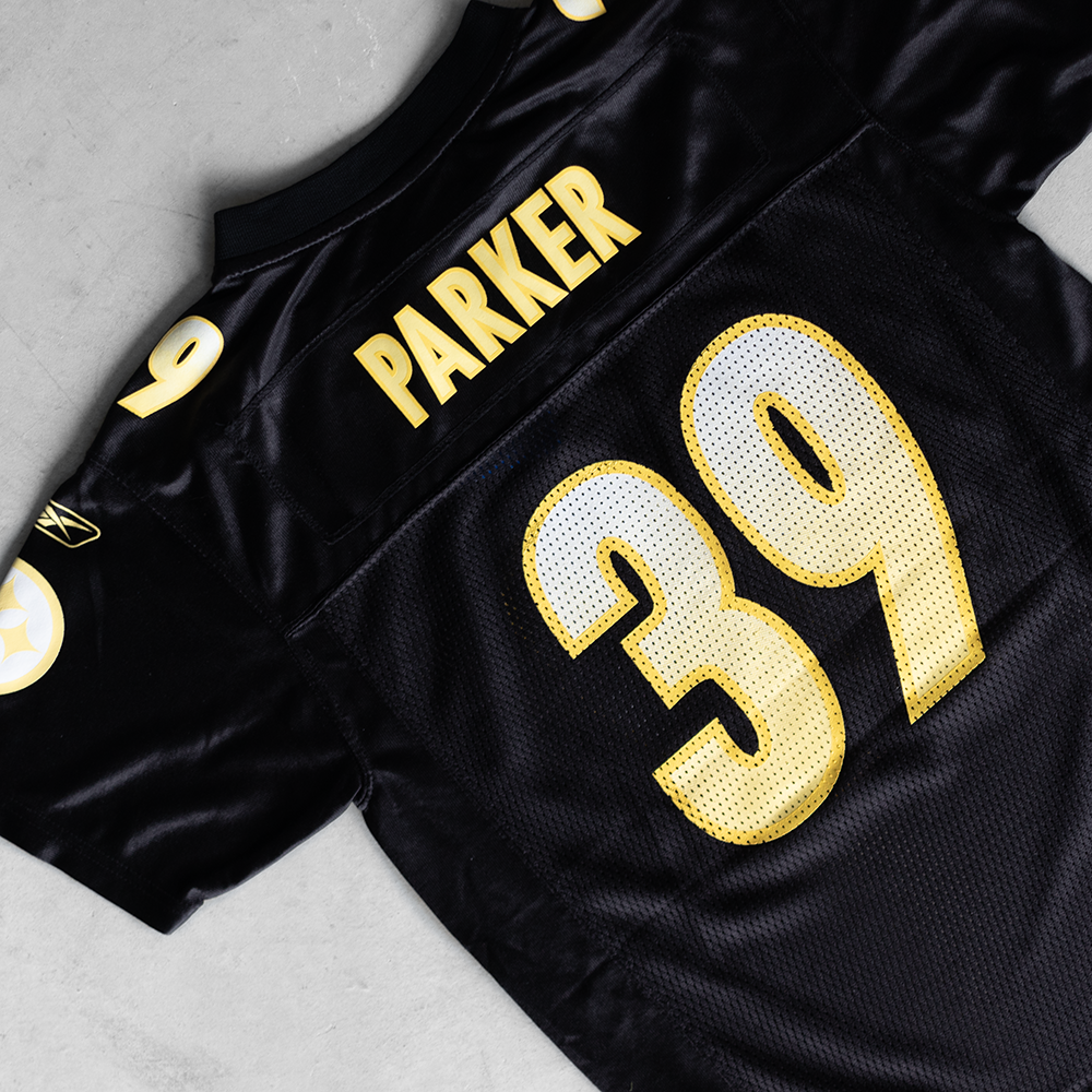 Vintage NFL Pittsburg Steelers Willie Parker #39 Black Youth Football Jersey (XL)