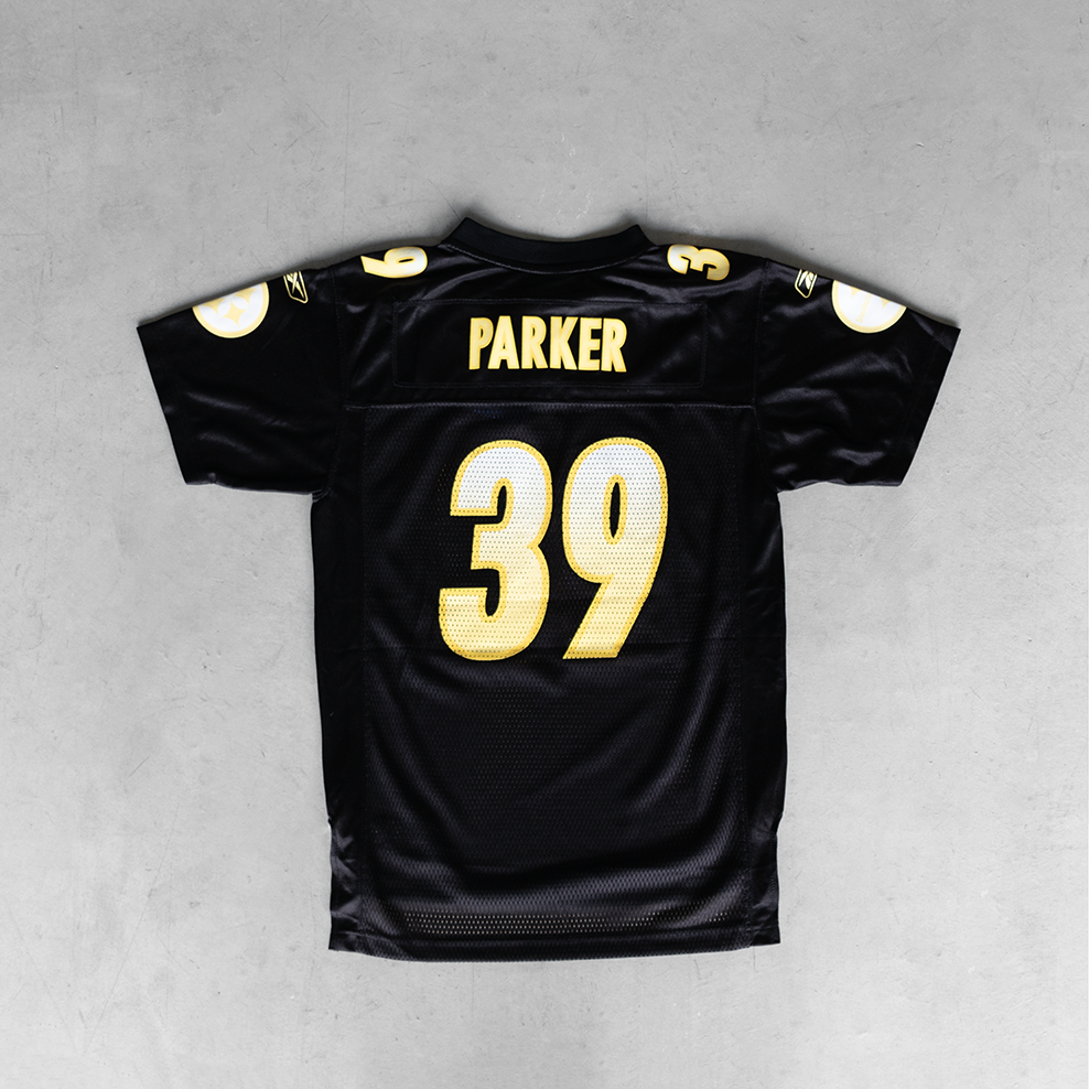 Vintage NFL Pittsburg Steelers Willie Parker #39 Black Youth Football Jersey (XL)