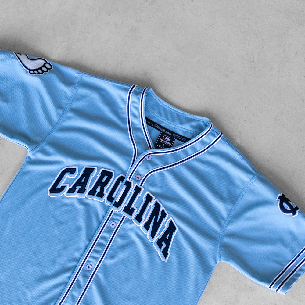 Vintage University Of North Carolina Button Up Baseball Jersey (L)