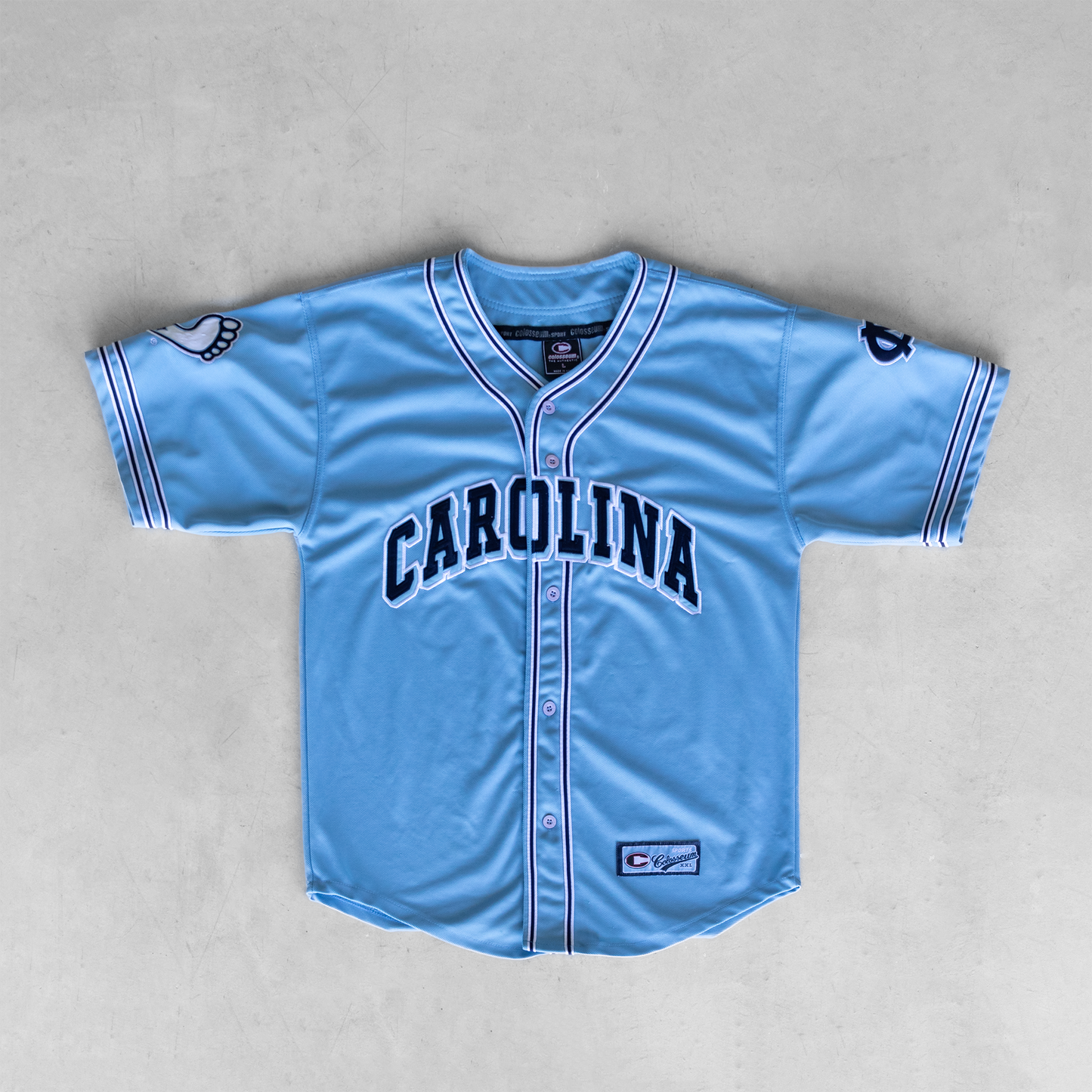 Vintage University Of North Carolina Button Up Baseball Jersey (L)