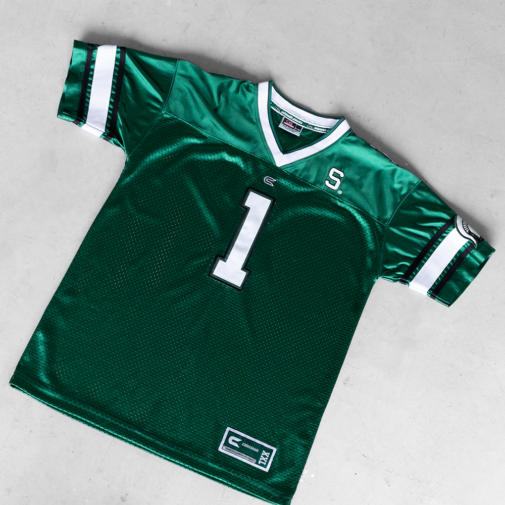 Vintage Michigan State Spartans #1 Youth Football Jersey (XL)