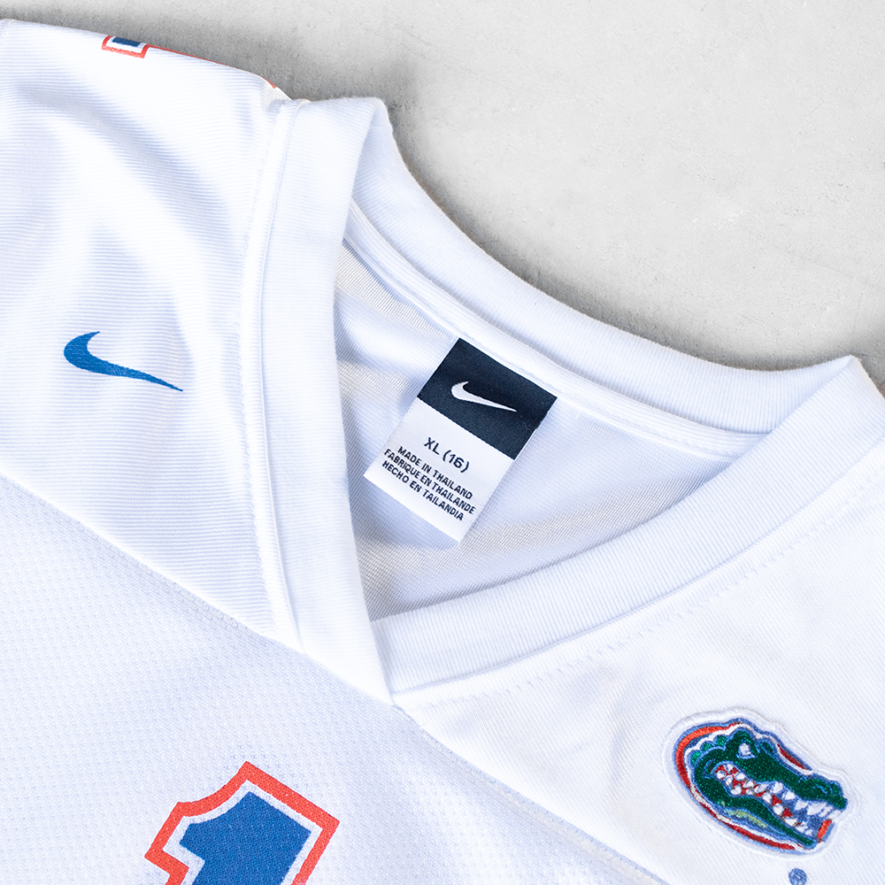 Vintage Florida Gators #1 White Youth Football Jersey (XL)