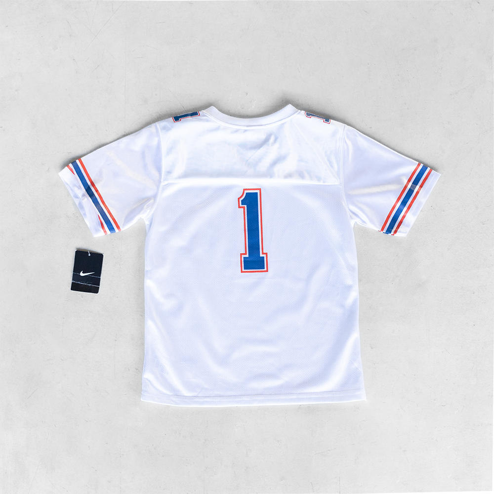 Vintage Florida Gators #1 White Youth Football Jersey (XL)