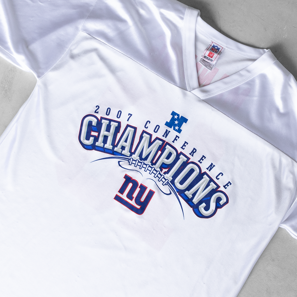 Vintage NFL 2007 NFC Champions NY Giants Eli Manning #10 Football Jersey (L)