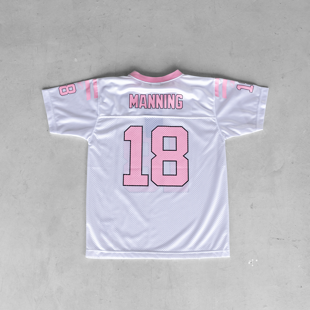 Vintage NFL Peyton Manning Indianapolis Colts #18 Baby Pink Youth Football Jersey