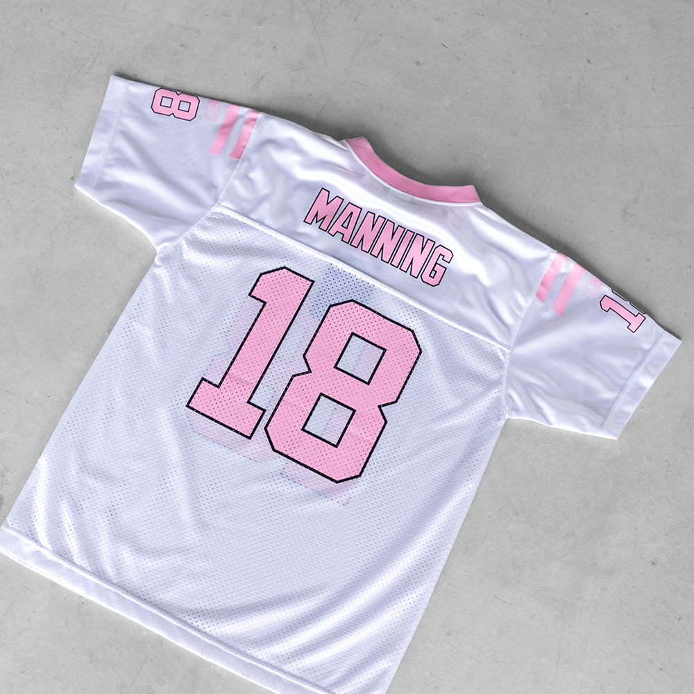 Vintage NFL Peyton Manning Indianapolis Colts #18 Baby Pink Youth Football Jersey