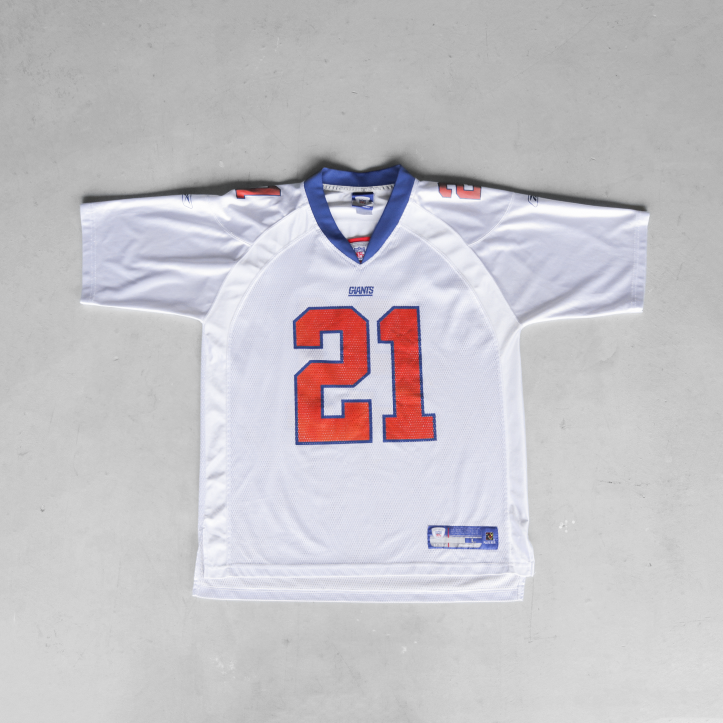 Vintage NFL New York Giants #21 Tiki Barber Away Football Jersey (L)