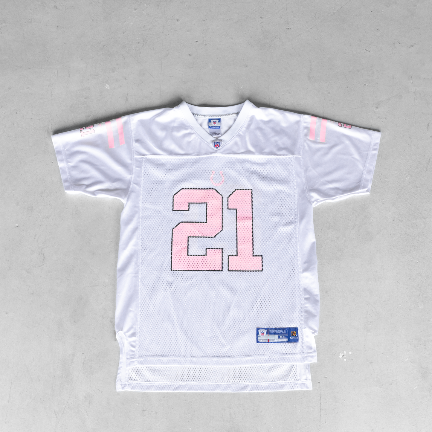 Vintage NFL Bob Sanders Pink #21 Youth Football Jersey (XL)