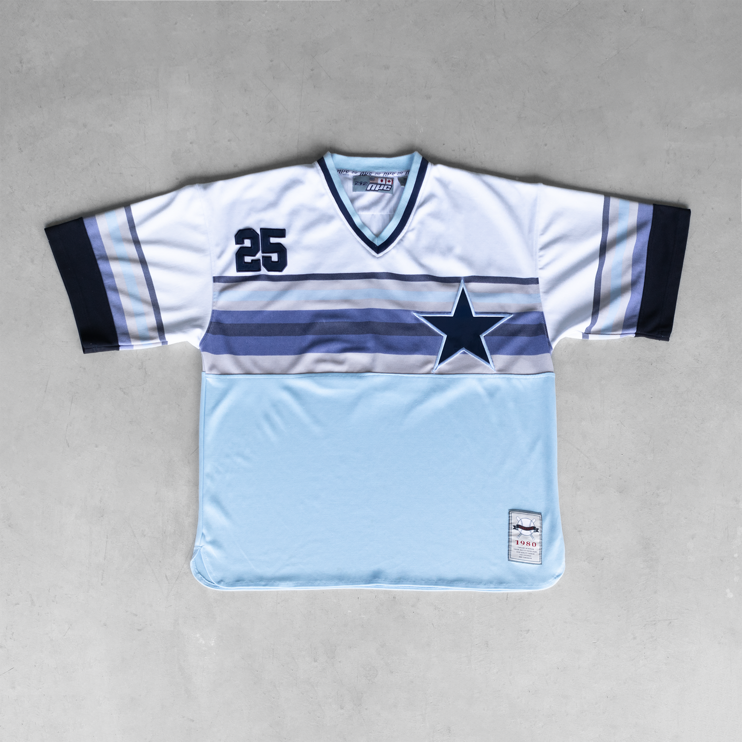 Vintage NYC 212 #25 Blue Baseball Jersey (XXL)
