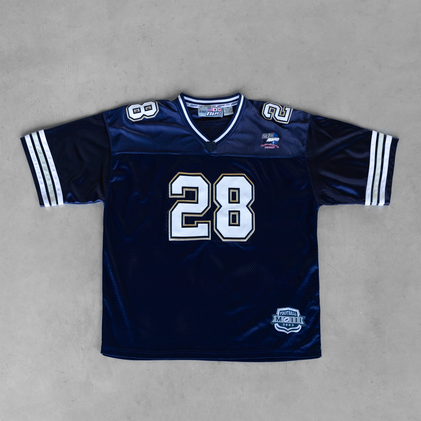 Vintage 212 NYC #28 Navy Football Jersey (XXL)