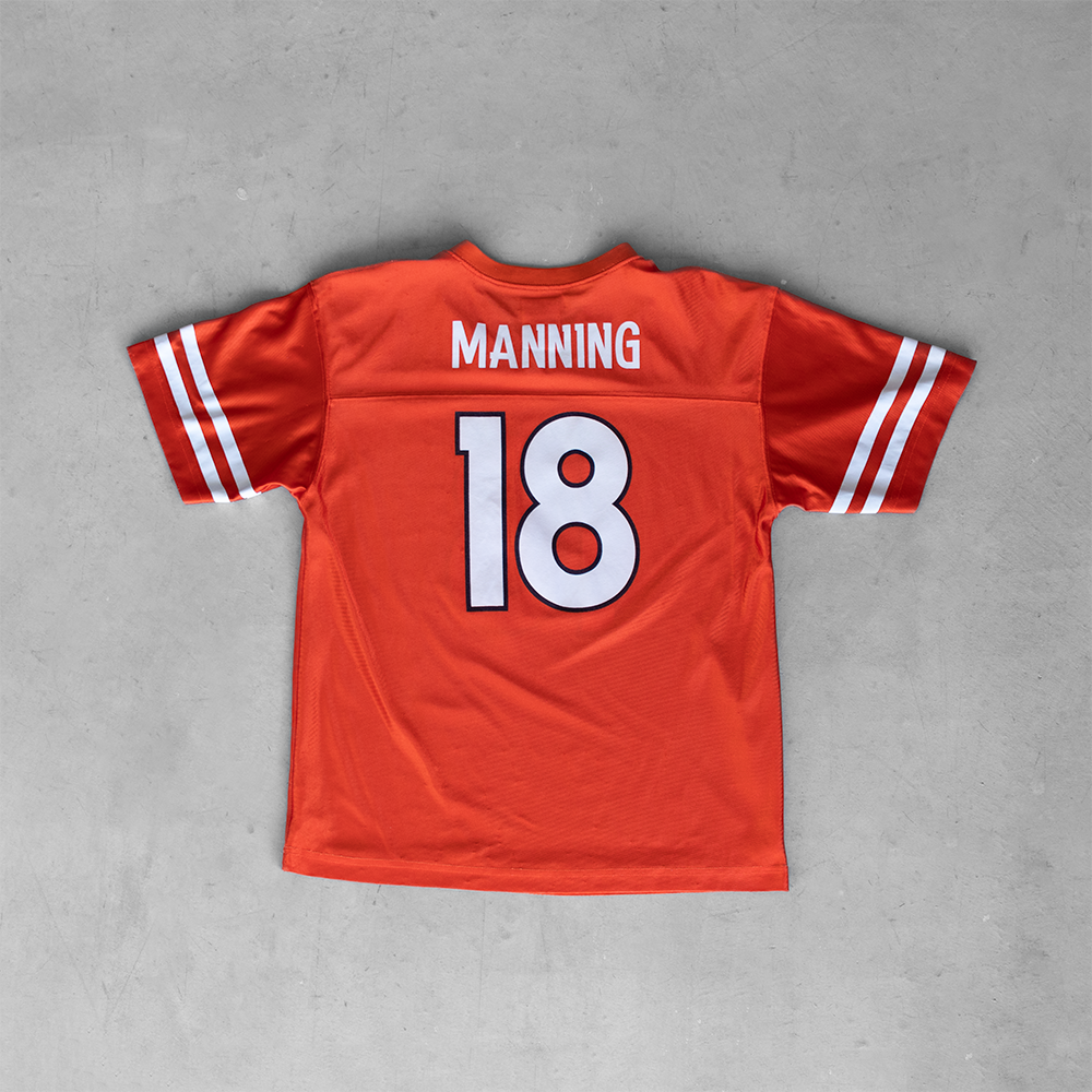 Vintage NFL Denver Broncos Manning #18 Youth Football Jersey (XL)