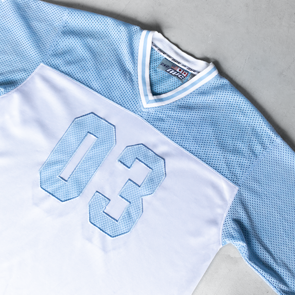 Vintage 212 NYC #03 Baby Blue Football Jersey (XL)