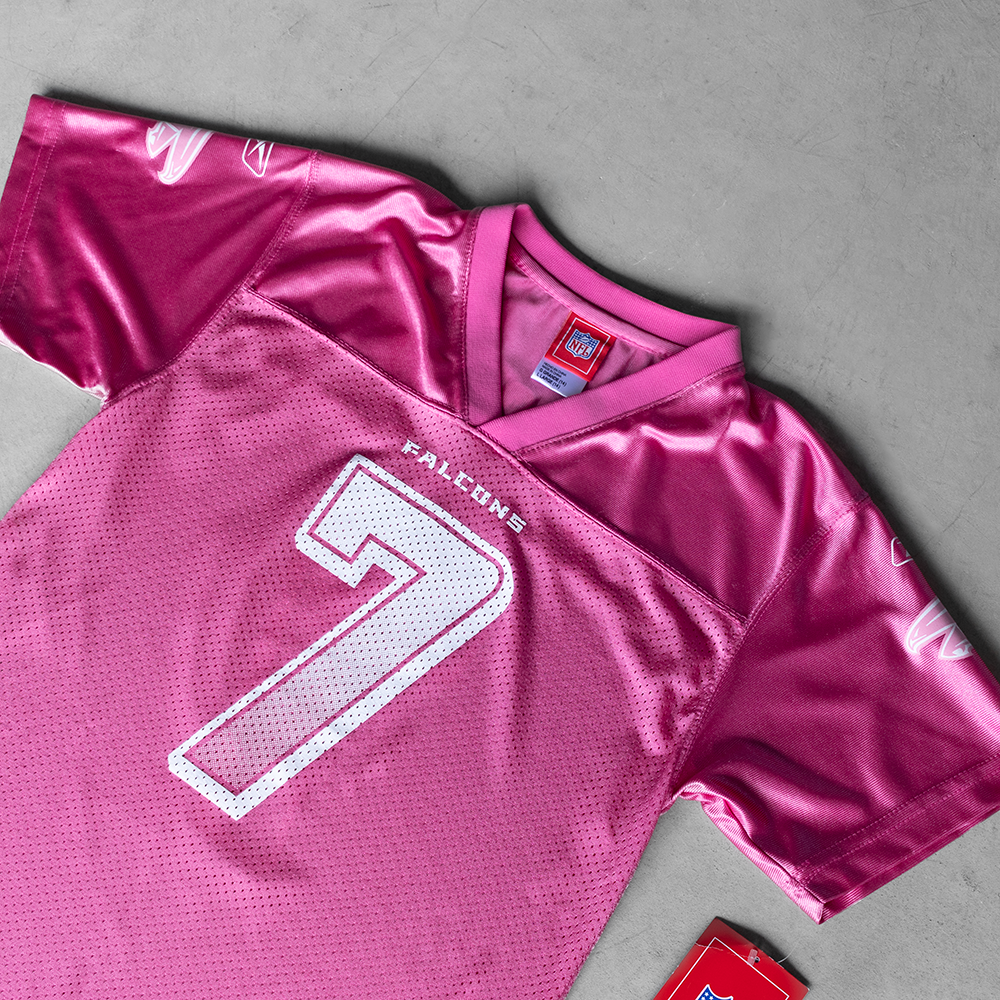 Vintage NFL Atlanta Falcons Michael Vick #7 Pink Youth Football Jersey (L)