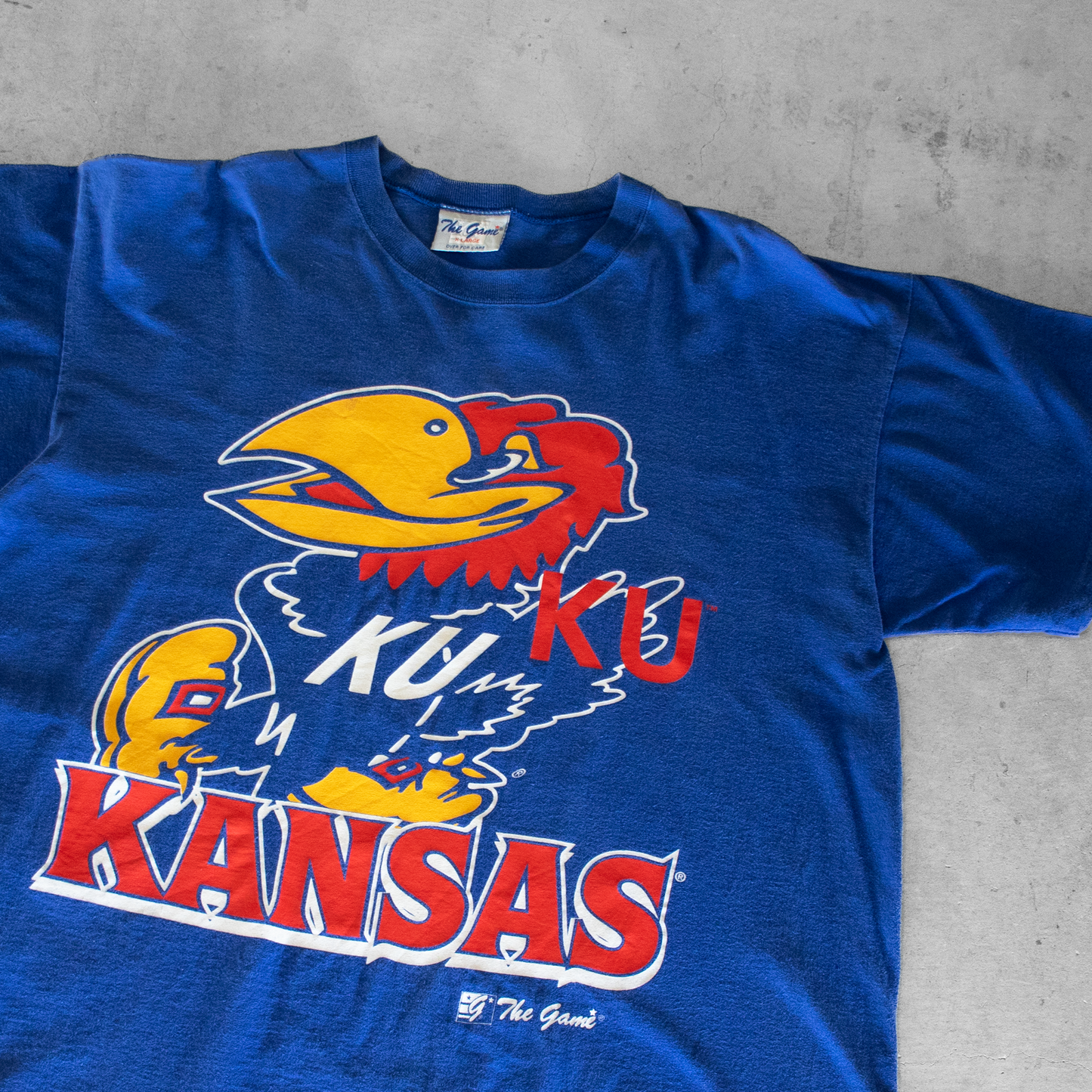 Vintage The University Of Kansas Jayhawks Mascot Graphic T-Shirt (XL)