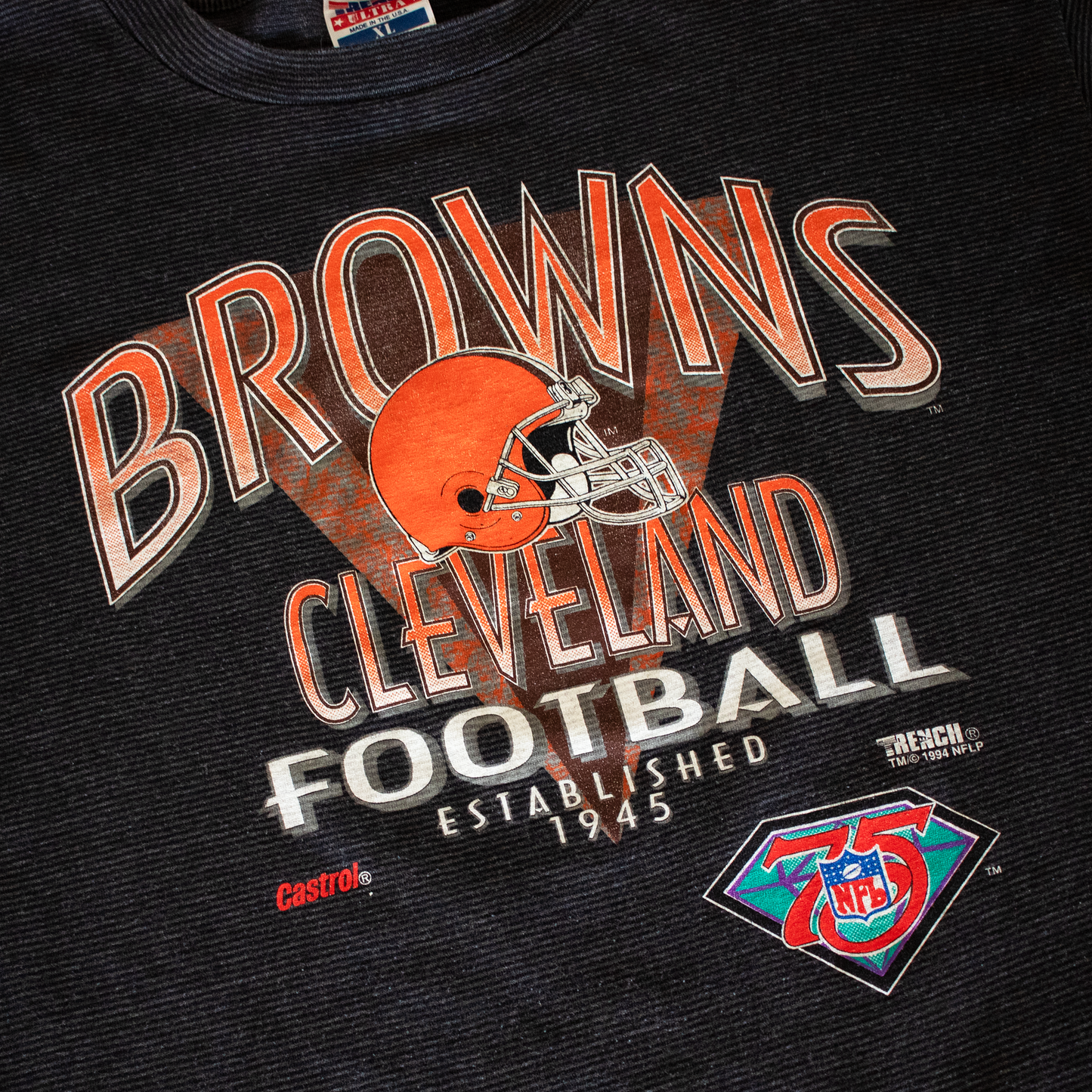 Vintage 1994 NFL Cleveland Browns Graphic 75th Anniversary T-Shirt (XL)