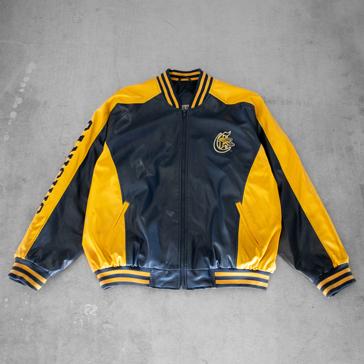 Vintage Canisius College Golden Griffins Faux Leather Jacket (XL)