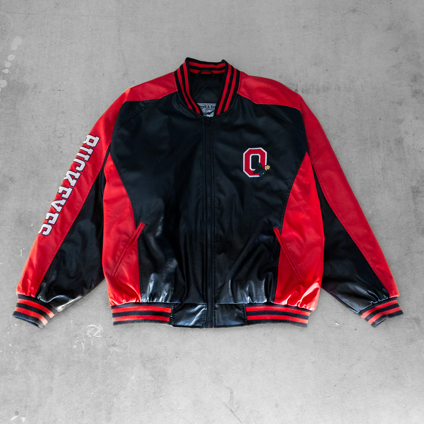 Vintage Ohio State Buckeyes Football Faux Leather Jacket (XL)