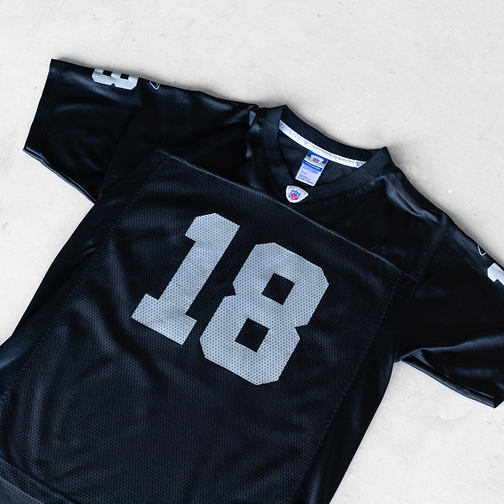 Vintage NFL Oakland Raiders #18 Youth Football Jersey (XL)