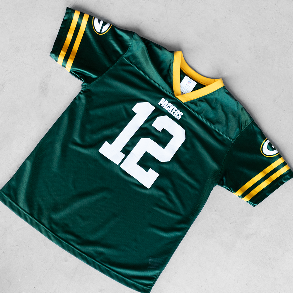 Vintage NFL Green Bay Packers Aaron Rodgers #12 Youth Football Jersey (XL)