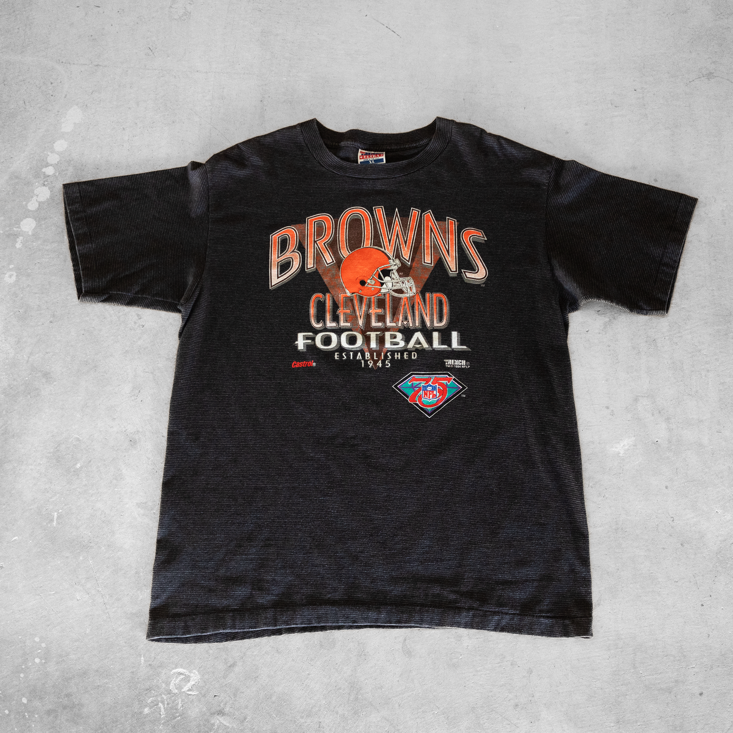 Vintage 1994 NFL Cleveland Browns Graphic 75th Anniversary T-Shirt (XL)