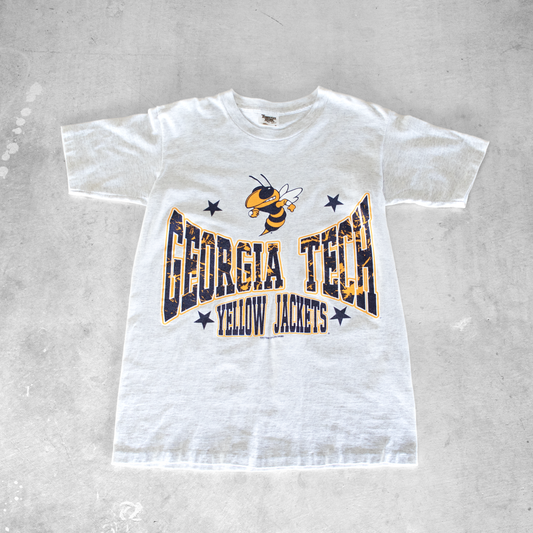 Vintage Georgia Tech Football Yellow Jackets Mascot T-Shirt (M)