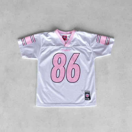 Vintage NFL Pittsburg Steelers Hines Ward #86 Baby Pink Youth Football Jersey (M)