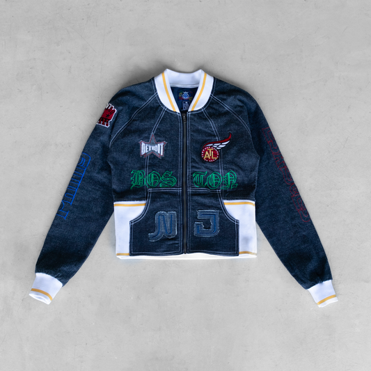 Vintage Denim NBA Women's Y2K Zip Up Jacket (L)