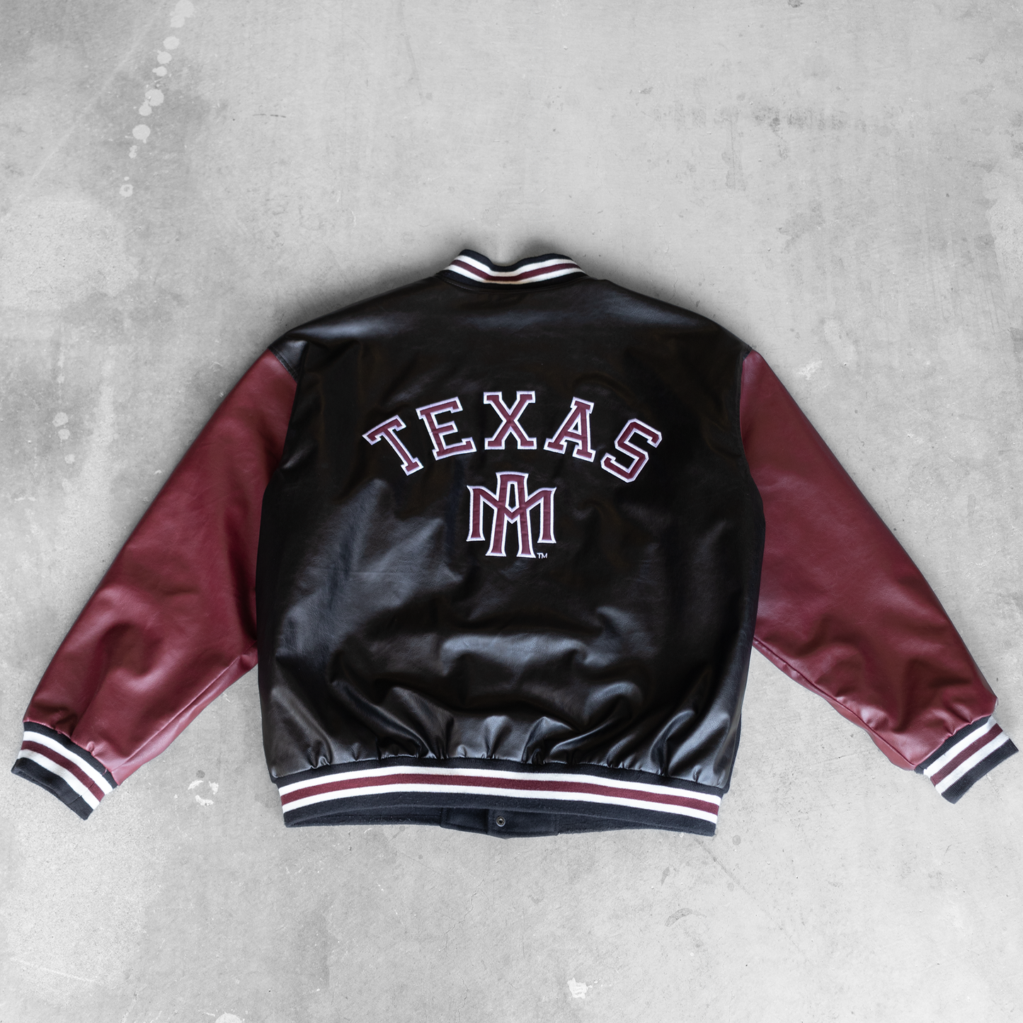 Vintage Texas A&M University Faux Leather Jacket (L)