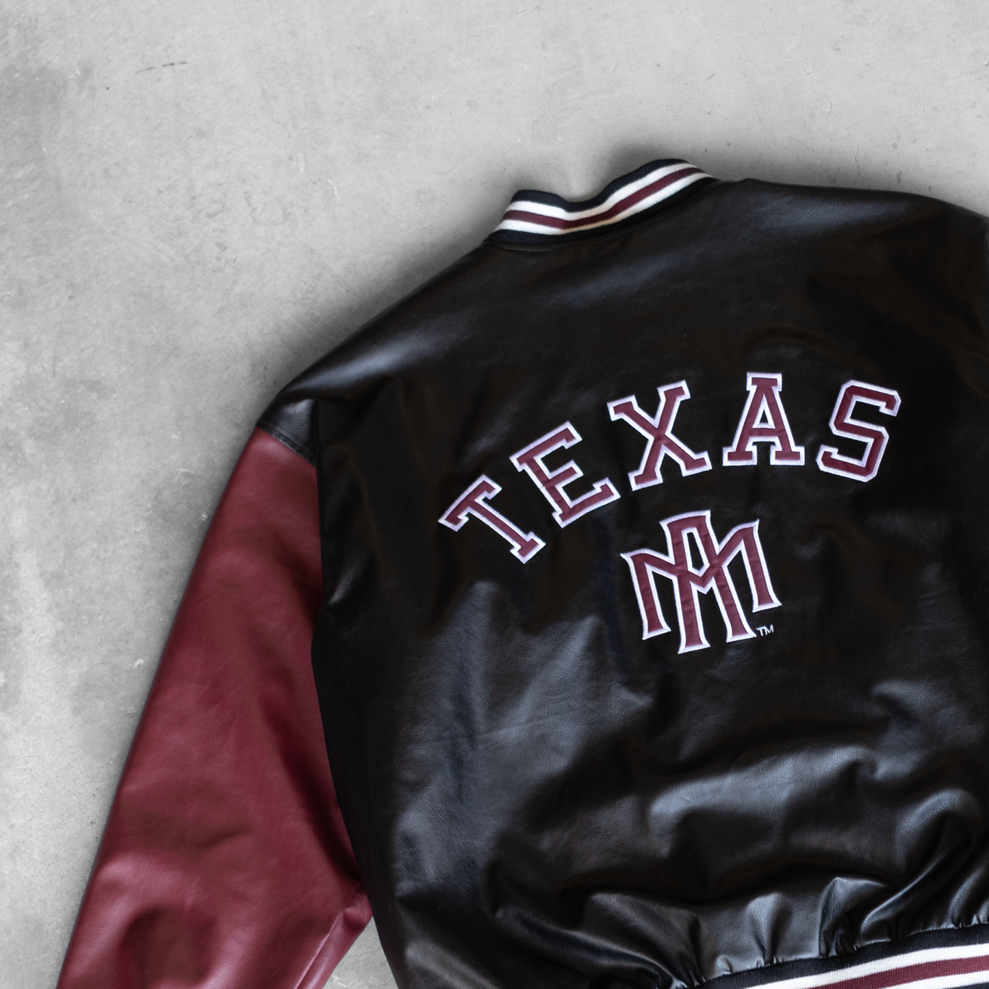 Vintage Texas A&M University Faux Leather Jacket (L)